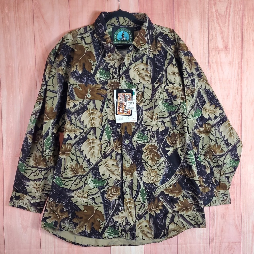 Master Sportsman Rugged‎ Outdoor Gear Prestige Camo Button Up Shirt Sz XL